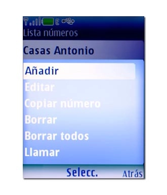 Vaya a Añadir y pulse la tecla de navegación.