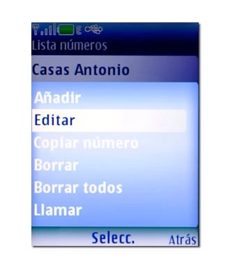Vaya a Editar y pulse la tecla de navegación.