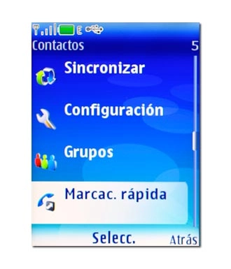 Vaya a Marcac. rápida y pulse la tecla de navegación.