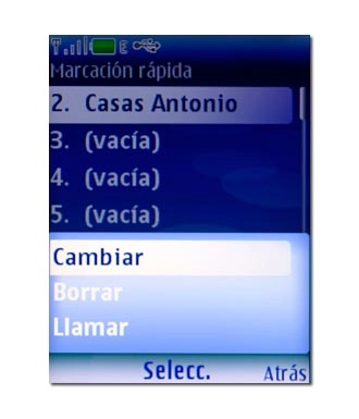 Vaya a Cambiar y pulse la tecla de navegación.