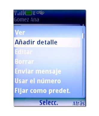 Vaya a Añadir detalle y pulse la tecla de navegación.