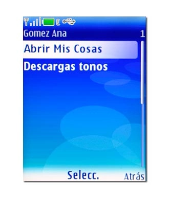 Vaya a Abrir Mis Cosas o Nueva imagen y pulse la tecla de navegación.