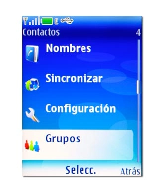 Vaya a Grupos y pulse la tecla de navegación.