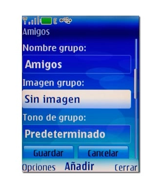 Vaya a Imagen grupo y pulse la tecla de navegación.