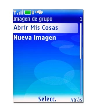 Elija Abrir Mis Cosas o Nueva imagen y pulse la tecla de navegación.