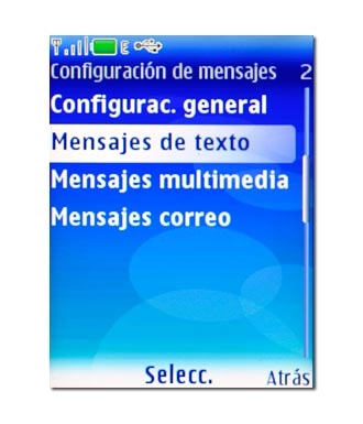 Vaya a Mensajes de texto y pulse la tecla de navegación.
