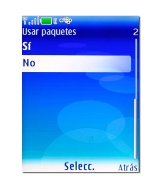 Vaya a No y pulse la tecla de navegación.