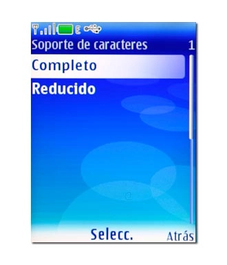 Elija Completo o Reducido y pulse la tecla de navegación.