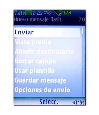 Vaya a Enviar y pulse la tecla de navegación.