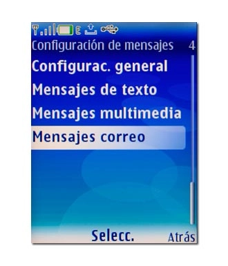Vaya a Mensajes correo y pulse la tecla de navegación.
