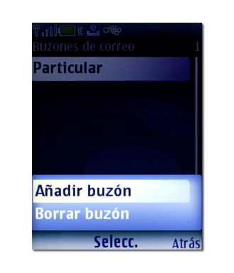 Vaya a Añadir buzón y pulse la tecla de navegación.