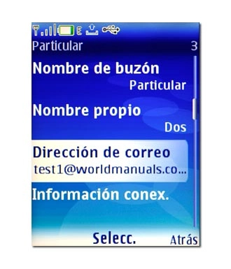 Vaya a Dirección de correo y pulse la tecla de navegación.
