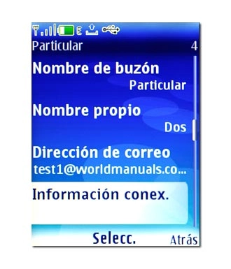 Vaya a Información conex. y pulse la tecla de navegación.