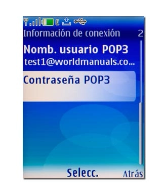 Vaya a Contraseña POP3 y pulse la tecla de navegación.