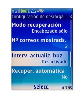 Vaya a Interv. actualiz. buz. y pulse la tecla de navegación.