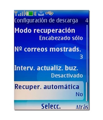 Vaya a Recuper. automática y pulse la tecla de navegación.