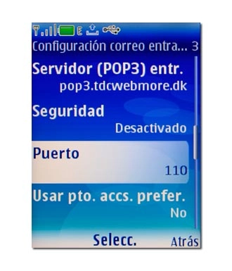 Vaya a Puerto y pulse la tecla de navegación.