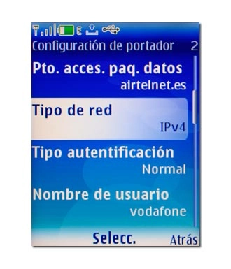 Vaya a Tipo de red y pulse la tecla de navegación.