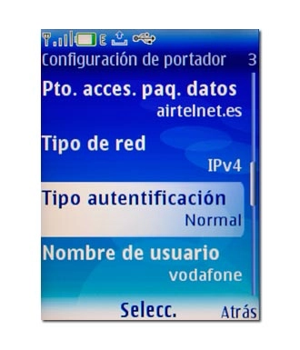 Vaya a Tipo autentificación y pulse la tecla de navegación.