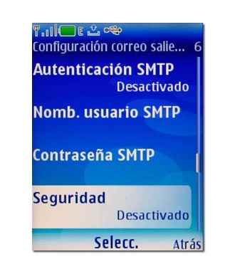 Vaya a Seguridad y pulse la tecla de navegación.