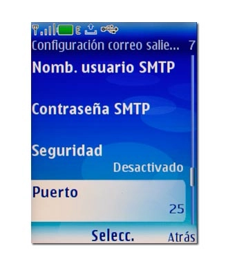 Vaya a Puerto y pulse la tecla de navegación.