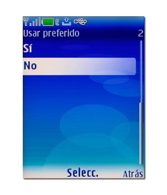 Vaya a No y pulse la tecla de navegación.