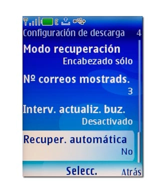 Vaya a Recuper. automática y pulse la tecla de navegación.