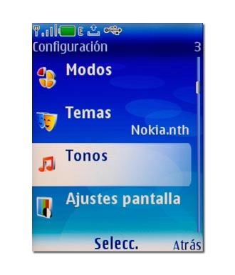 Vaya a Tonos y pulse la tecla de navegación.