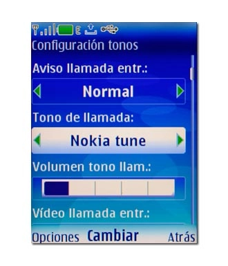 Vaya a Tono de llamada y pulse la tecla de navegación.