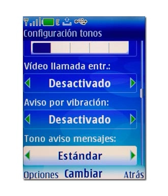Vaya a Tono aviso mensajes y pulse la tecla de navegación.
