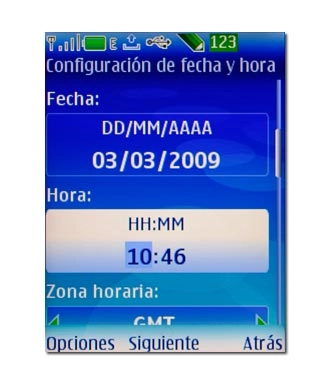 Vaya a Hora e introduzca la hora.