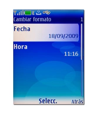 Vaya a Fecha y pulse la tecla de navegación.