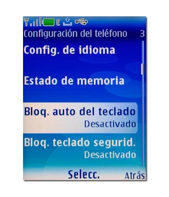 Vaya a Bloq. auto del teclado y pulse la tecla de navegación.