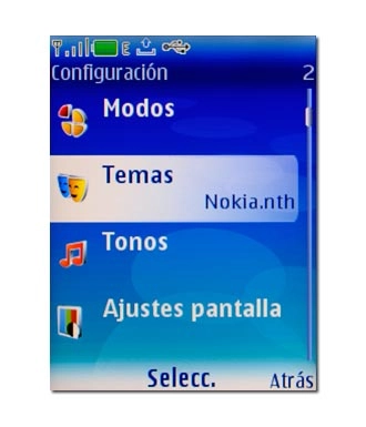 Vaya a Temas y pulse la tecla de navegación.