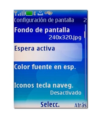 Vaya a Espera activa y pulse la tecla de navegación.