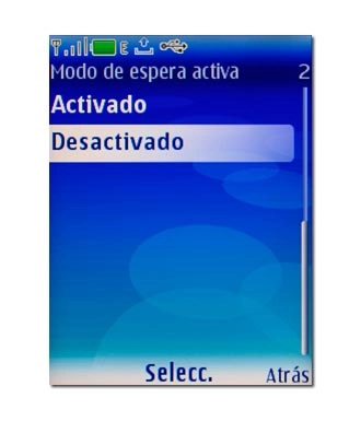 Elija Desactivado o Activado y pulse la tecla de navegación.
