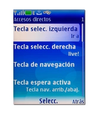 Elija una de las siguientes teclas de acceso directo:Tecla selec. izquierda, véase 2a.