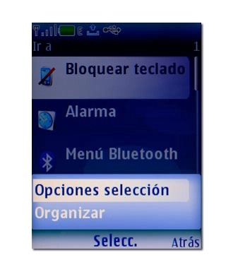 Elija uno de los ajustes siguientes:Opciones selección, véase 2a.