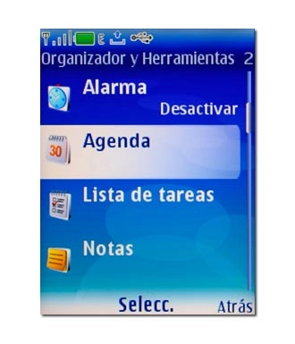 Vaya a Agenda y pulse la tecla de navegación.