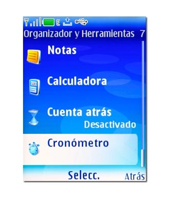Vaya a Cronómetro y pulse la tecla de navegación.