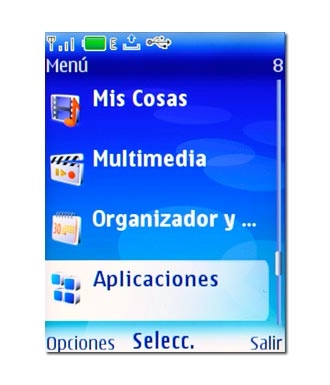 Vaya a Aplicaciones y pulse la tecla de navegación.