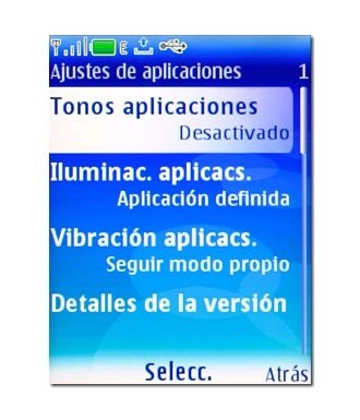 Elija uno de los ajustes siguientes:Tonos aplicaciones, véase 2a.