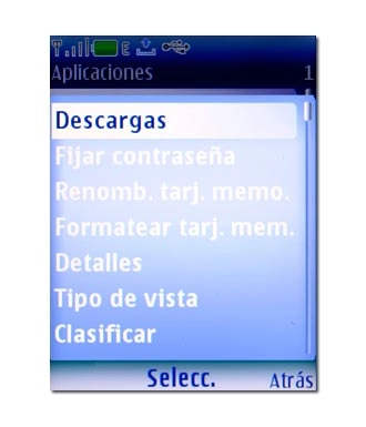 Vaya a Descargas y pulse la tecla de navegación.
