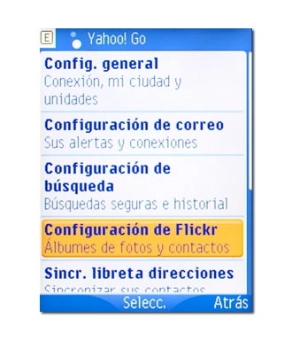 Configuración de Flickr, véase 2d.