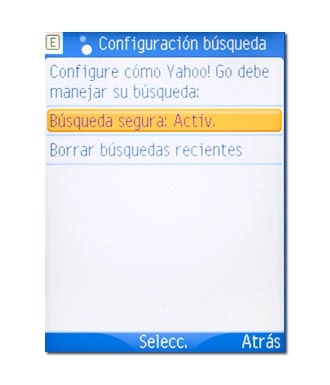 Elija uno de los ajustes siguientes:Búsqueda segura