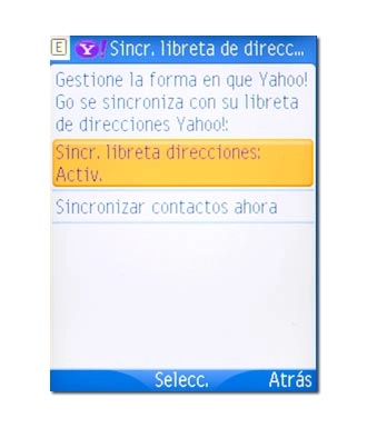 Elija uno de los ajustes siguientes:Sincr. libreta direcciones