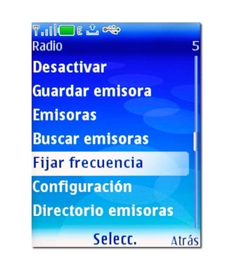 Vaya a Fijar frecuencia y pulse la tecla de navegación.