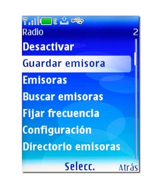 Vaya a Guardar emisora y pulse la tecla de navegación.