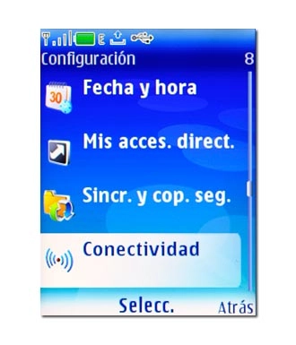 Vaya a Conectividad y pulse la tecla de navegación.