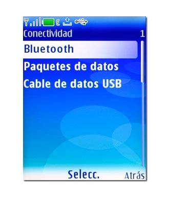 Vaya a Bluetooth y pulse la tecla de navegación.